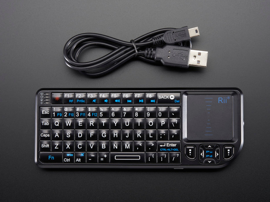 Miniature Wireless USB Keyboard with Touchpad, keyboard in use