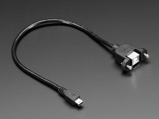 Panel Mount USB Cable - B Female to Mini-B Male