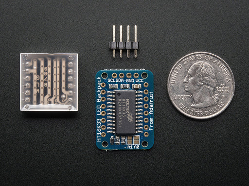 Adafruit Mini 8x8 LED matrix w/I2C Backpack- Blue.