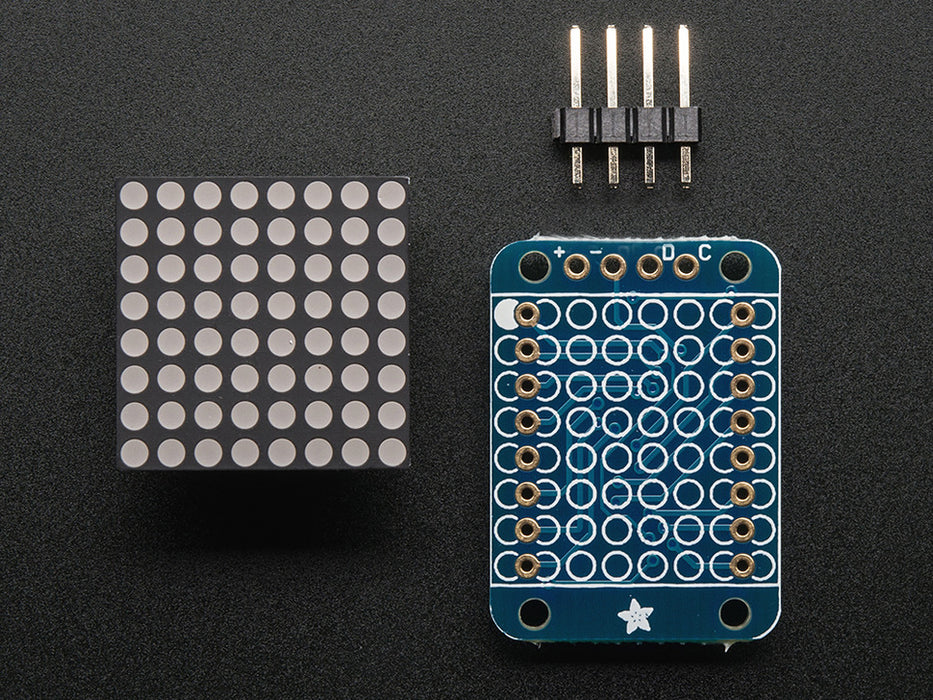 Adafruit Mini 8x8 LED matrix w/I2C Backpack- Blue.