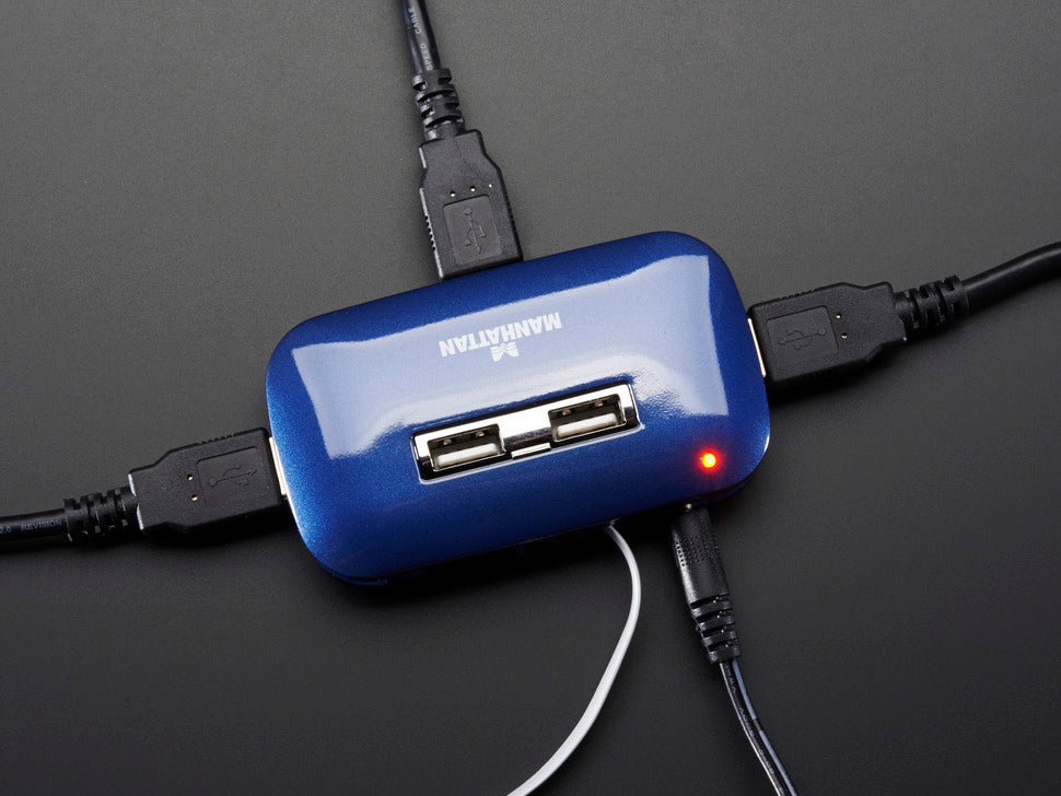 USB 2.0 Powered Hub - 7 Ports with 5V 2A Power Supply — Robot Italy