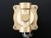 Brass Solenoid Valve with two threaded inlets and huge solenoid and two wires