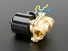 Brass Solenoid Valve with two threaded inlets and huge solenoid and two wires