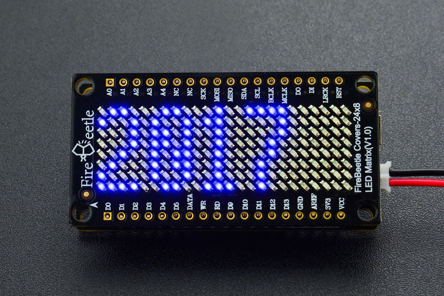 24×8 LED Matrix (Blue) - FireBeetle Covers — Robot Italy