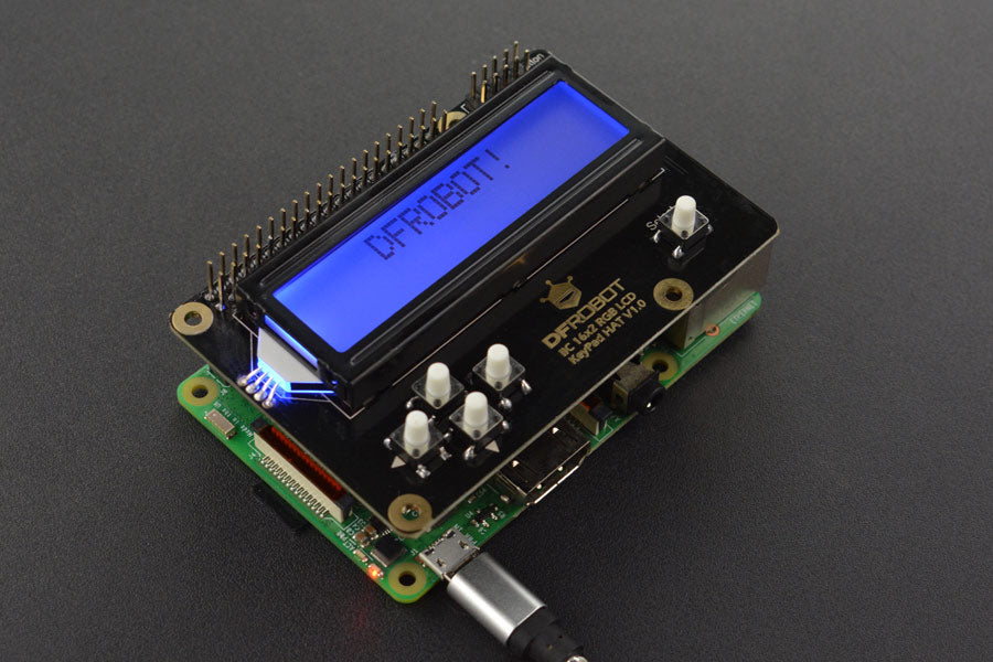 I2C 16x2 RGB LCD KeyPad HAT with RGB Backlight(Compatible with Raspberry Pi 4B/3B+)