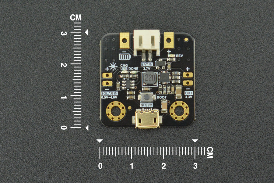 Micro Solar Power Manager / Charger with Regulated Output (Solar Panel Input: 1~3V, 70mA)