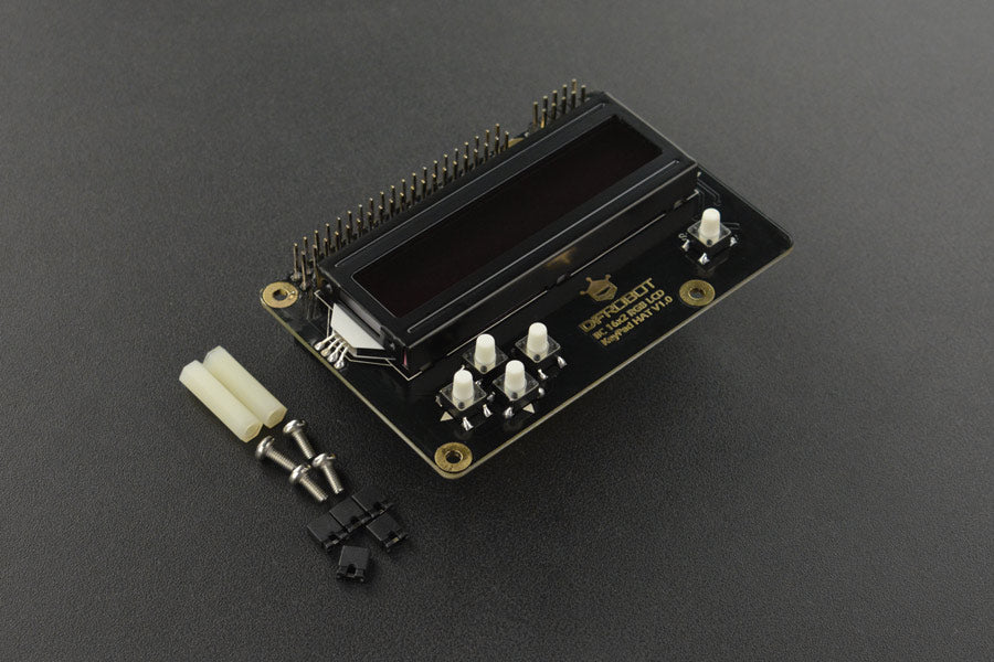 I2C 16x2 RGB LCD KeyPad HAT with RGB Font (Compatible with Raspberry Pi 4B/3B+)