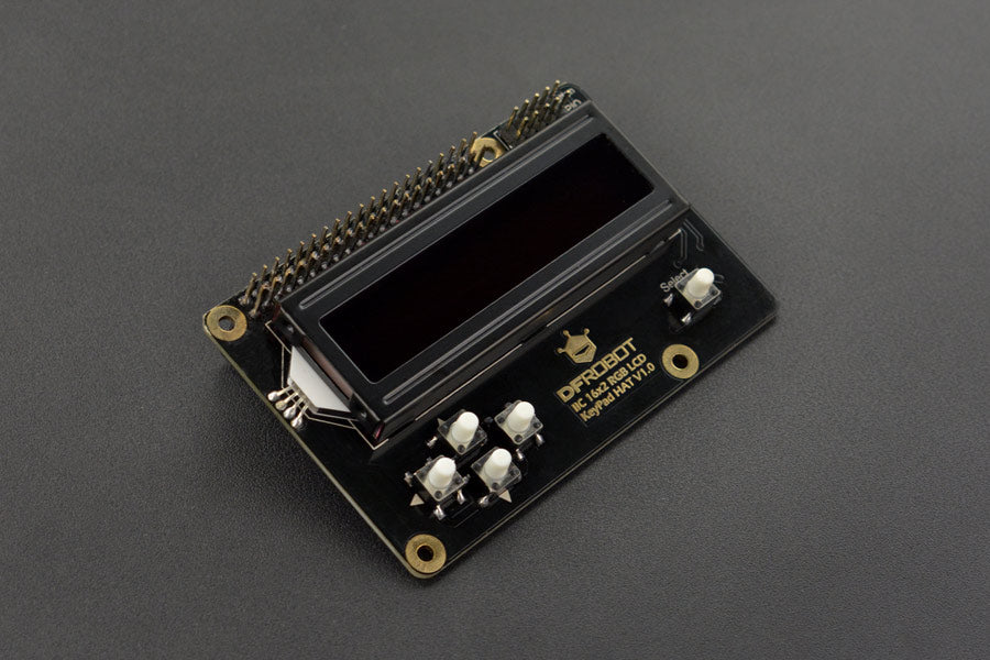 I2C 16x2 RGB LCD KeyPad HAT with RGB Font (Compatible with Raspberry Pi 4B/3B+)