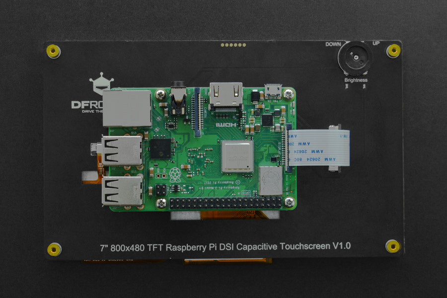 7” 800x480 TFT DSI Capacitive Touchscreen (Compatible with Raspberry Pi 4B/3B+/3B)