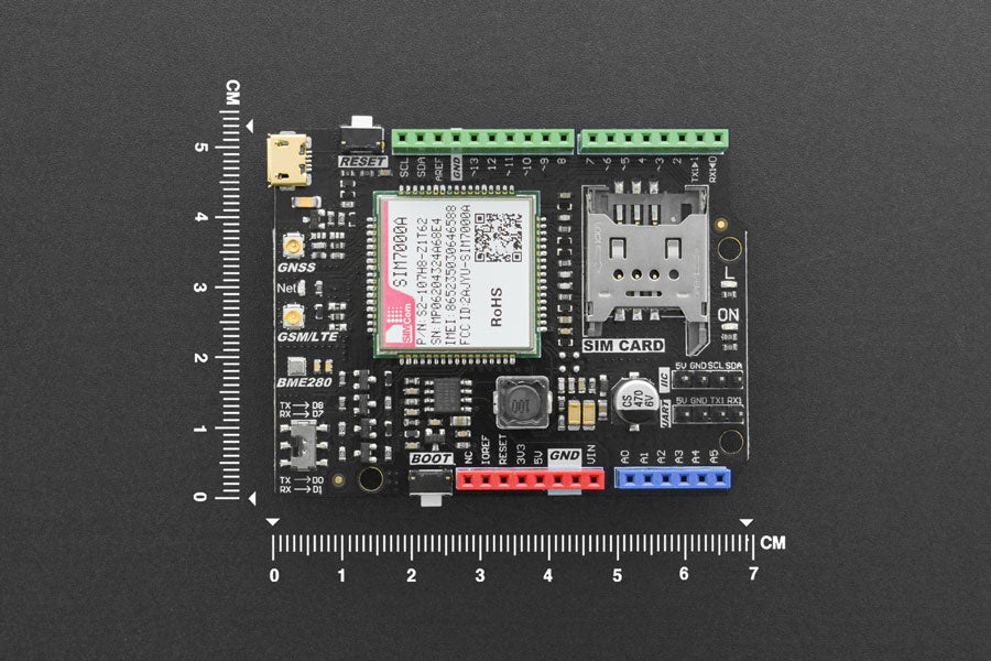 SIM7000A Arduino NB-IoT/LTE/GNSS/GPRS/GPS Expansion Shield (America)