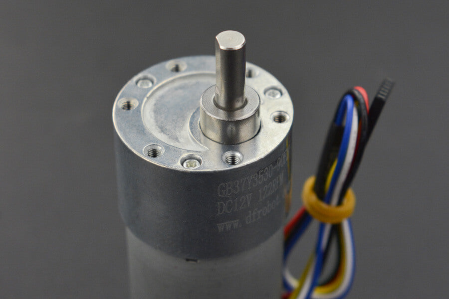 Metal DC Geared Motor w/Encoder - 12V 122RPM 38Kg.cm