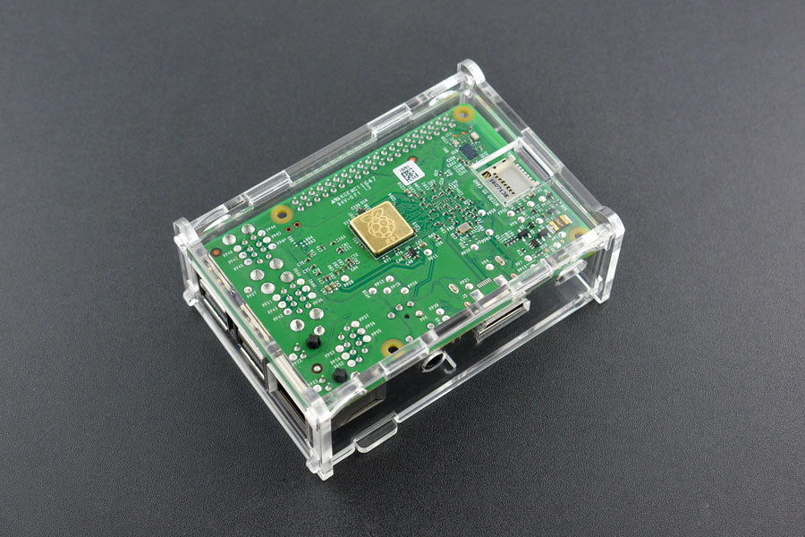 Transparent Acrylic Case for Raspberry Pi B+/2B/3B (with fan)