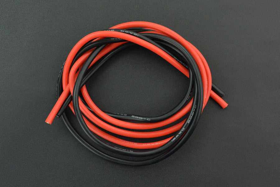 High Temperature Resistant Silicone Wire (12AWG 4mm2 1m Red &amp; Black)