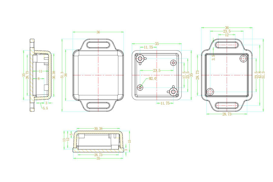 Plastic Project Box Enclosure for Beetle - 1.42 x 1.42 x 0.59 inch