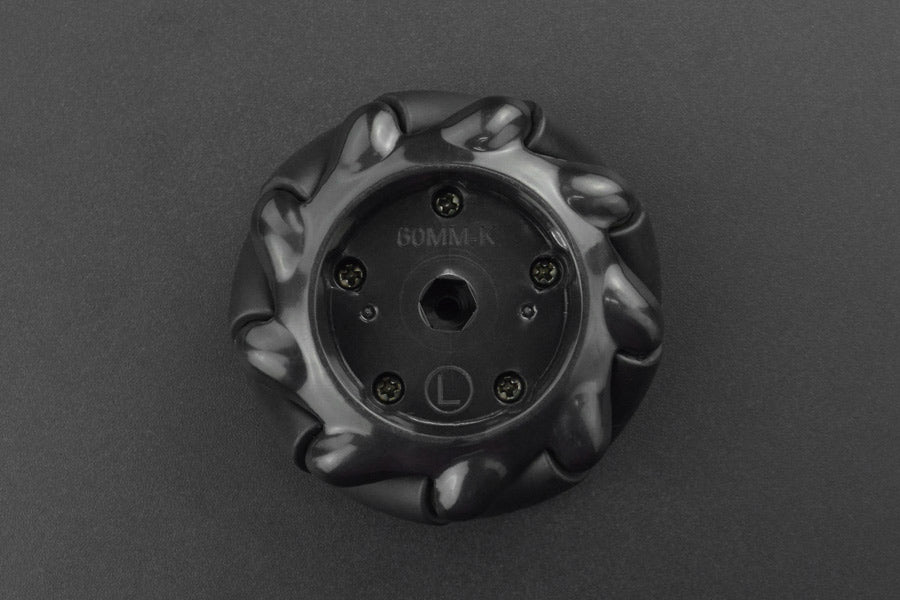 Black Mecanum Wheel with Motor Shaft Coupling (60mm) - Left