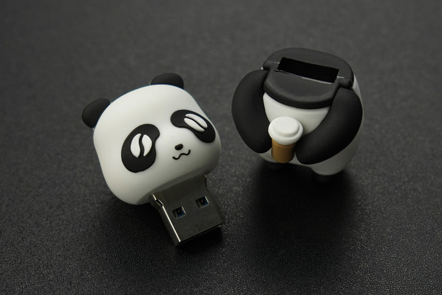 Cute LattePanda 64GB Silicone USB 3.0 Flash Drive (Model: Holding Coffee)