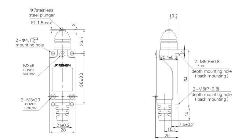 Waterproof Button Limit Switch