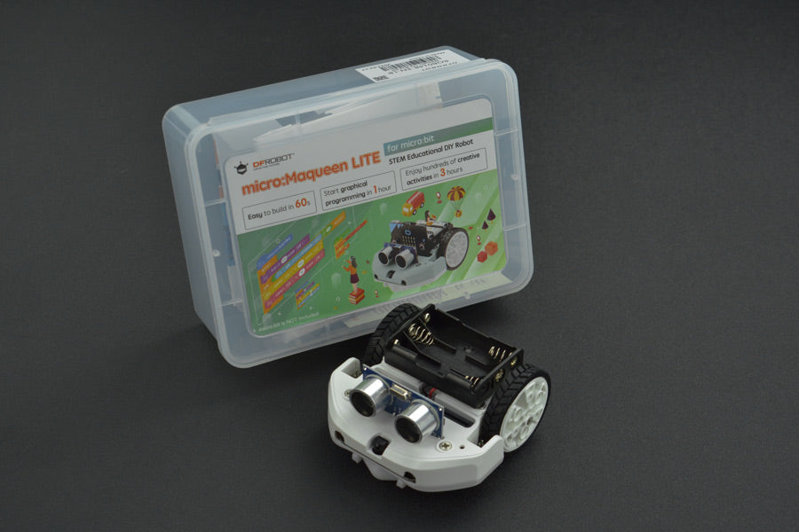 micro: Maqueen Lite with Skin (White) - micro:bit Educational Programming Robot Platform