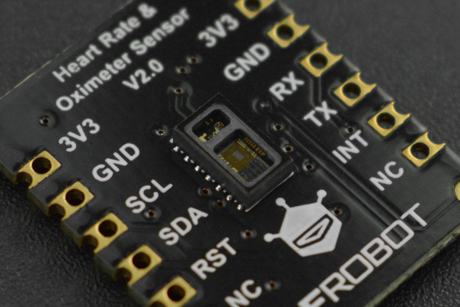 Fermion: MAX30102 PPG Heart Rate and Oximeter Sensor (Breakout, I2C/UART)