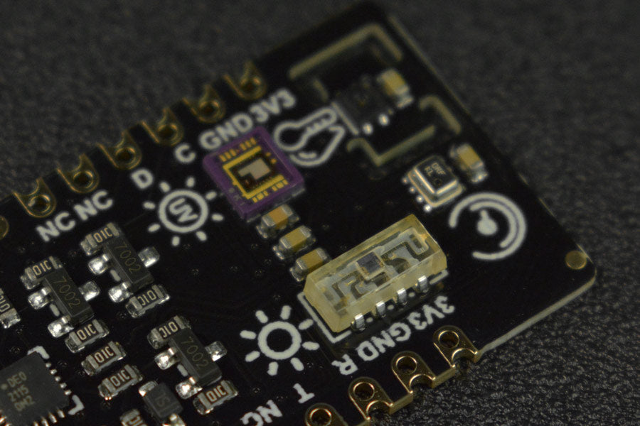 Fermion: Temperature &amp; Humidity(SHTC3), Pressure(BMP280), Ambient Light(VEML7700) and UV(ML8511) Sensor(Breakout)