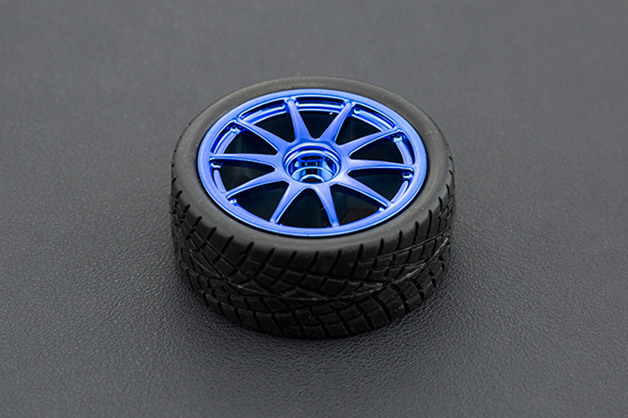 D65mm Rubber Wheel Pair - Blue (Without Shaft)