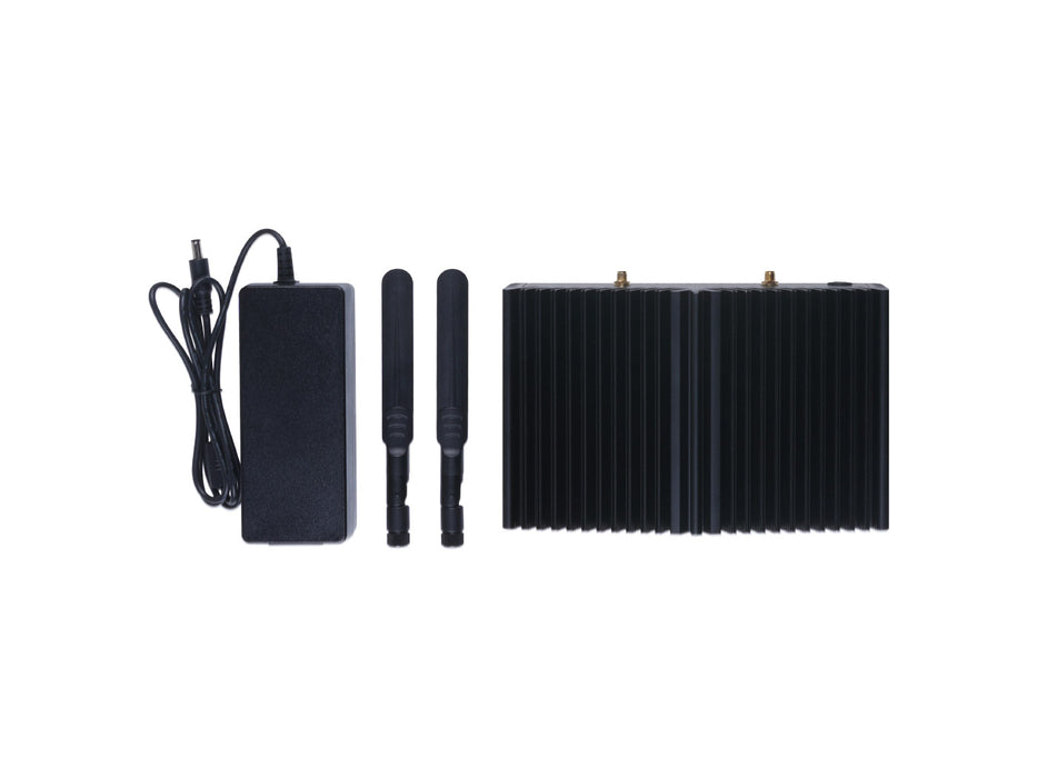 Jetson SUB Mini PC-Black with Jetson Xavier NX module, OLED screen, passive heat dissipation design, no-fan designing, 256GB SATA SSD, WiFi, Antennas and pre-installed JetPack System