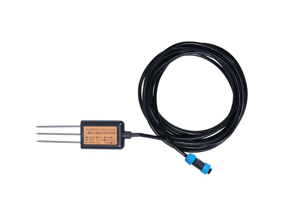 Industrial Soil Moisture & Temperature & EC Sensor MODBUS-RTU RS485 (S-Soil MTEC-02B), with waterproof aviation connector