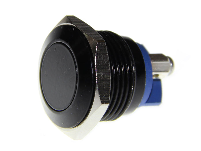 16mm Anti-vandal Metal Push Button - Carbon Black