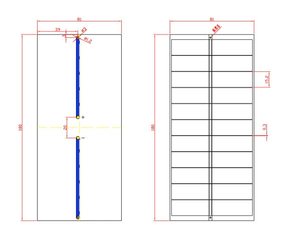 Small Solar Panel 80x180mm 2W