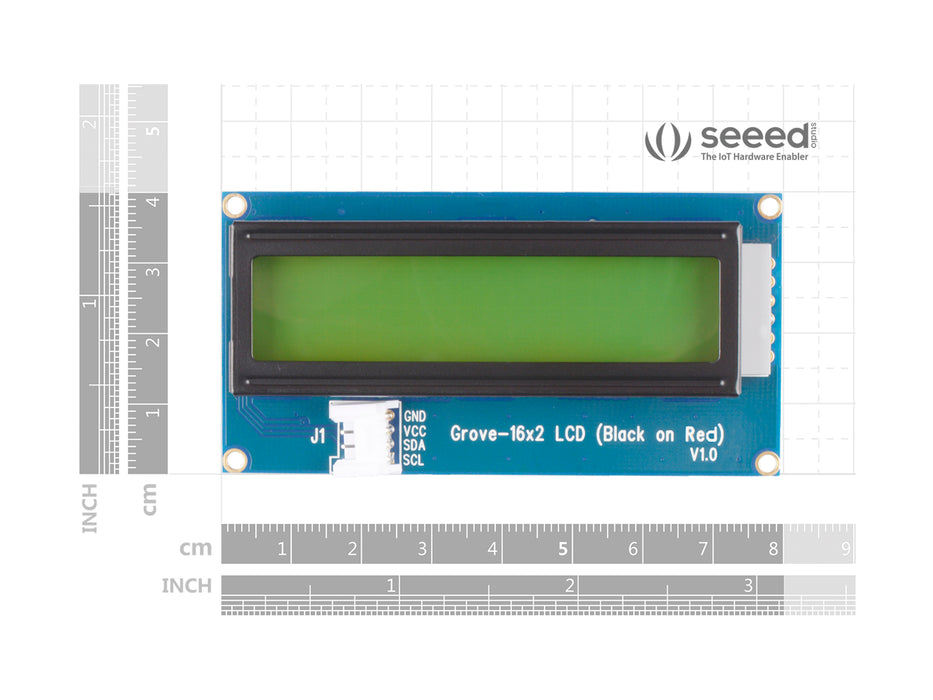 Grove - 16 x 2 LCD (Black on Red)