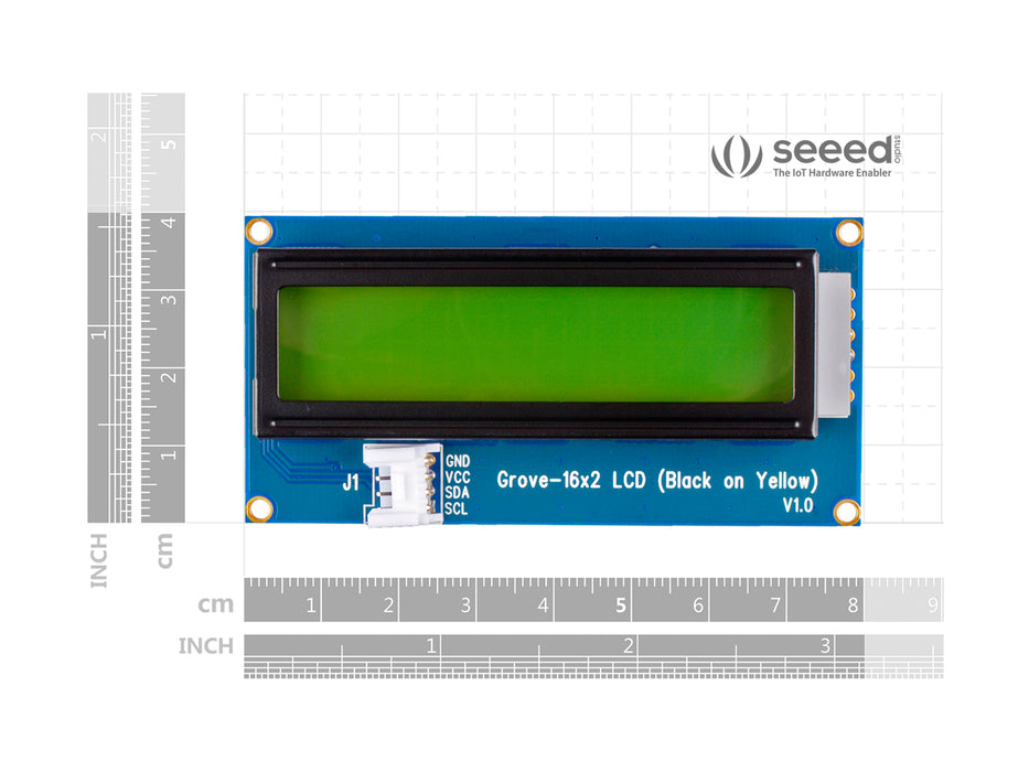 Grove - 16 x 2 LCD (Black on Yellow)