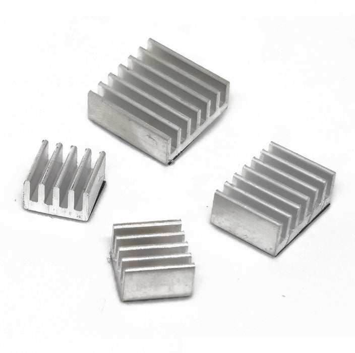 Heat Sink Kit for Raspberry Pi 4B - Black Aluminum