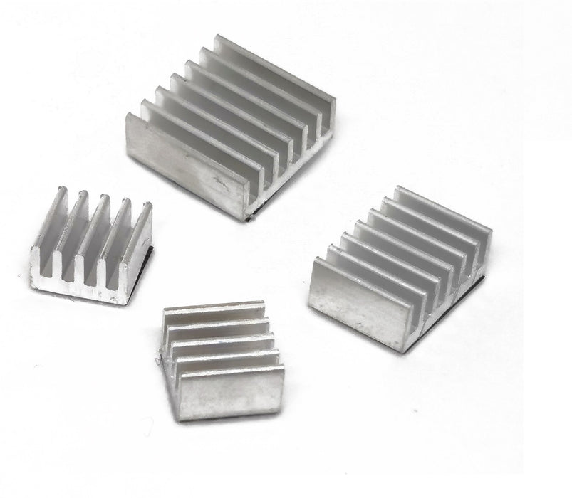 Heat Sink Kit for Raspberry Pi 4B - Silver Aluminum