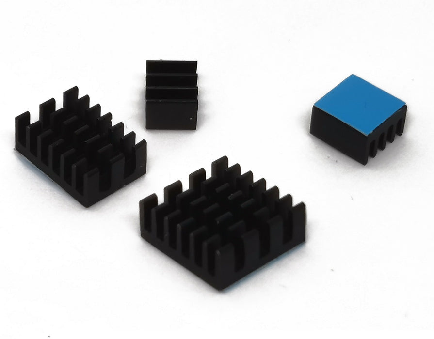 Heat Sink Kit for Raspberry Pi 4B - Black Aluminum