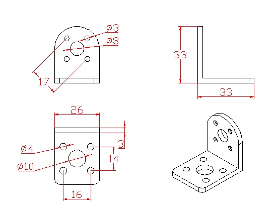 JGA25 Motor Bracket