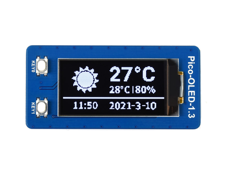 1.3inch OLED Display Module for Raspberry Pi Pico - 64×128 - SPI/I2C