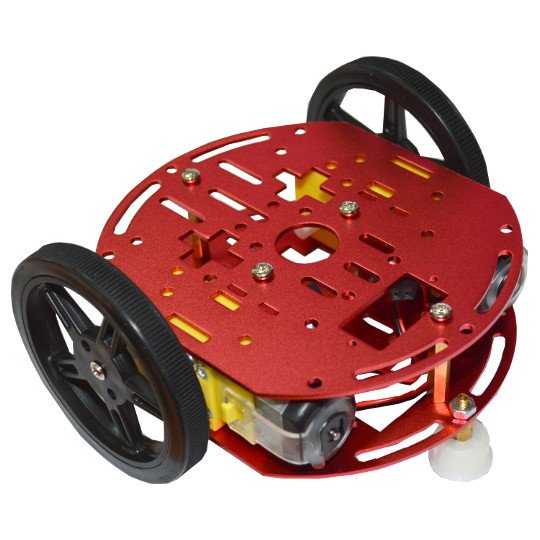 ROBOT-2WD-KIT2 - METAL ROBOT CHASSIS KIT WITH TWO WHEELS, TWO DC GEAR MOTORS, ONE FREE WHEEL.