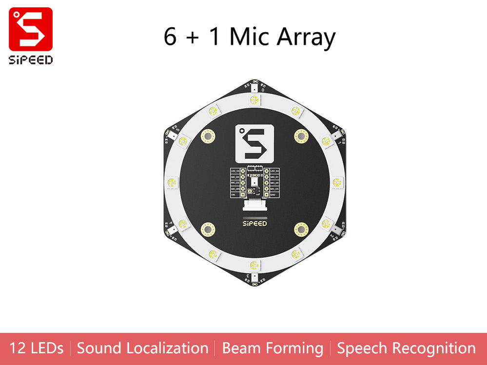 Sipeed 6+1 Microphone Array for Dock/Go/Bit — Robot Italy