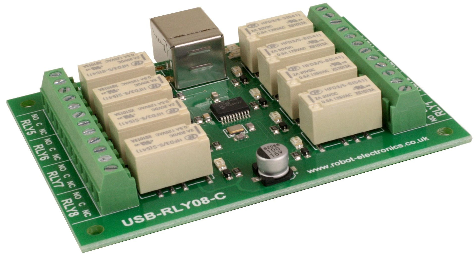 USB-RLY08-C - 8 channel USB relay — Robot Italy