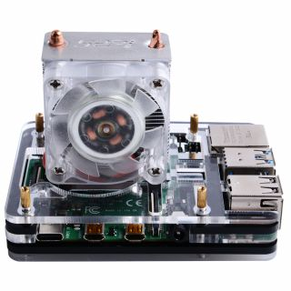 Black and Transparent Case with Single Fan (Support Pi 4B)