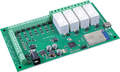 WIFI484 - 4 Relays at 16A, 8 Digital IO and 4 Analogue Inputs — Robot Italy