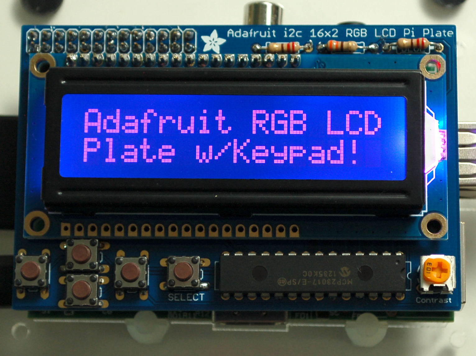 Adafruit RGB Negative 16x2 LCD+Keypad Kit for Raspberry Pi — Robot Italy
